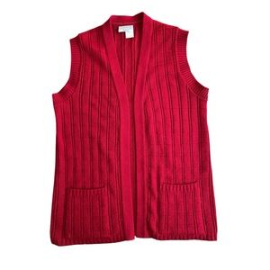 Vintage Sears Knit Sweater Vest Mens Size M Red Orlon Grandpa‎ 50s 60s Indie